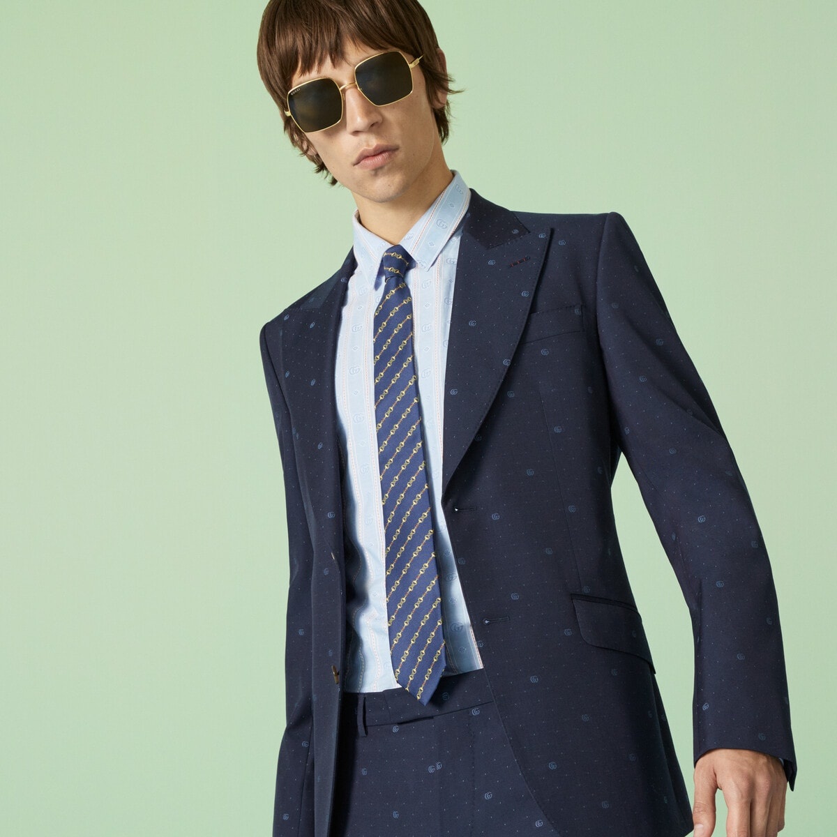 Horsebit print silk tie - 3