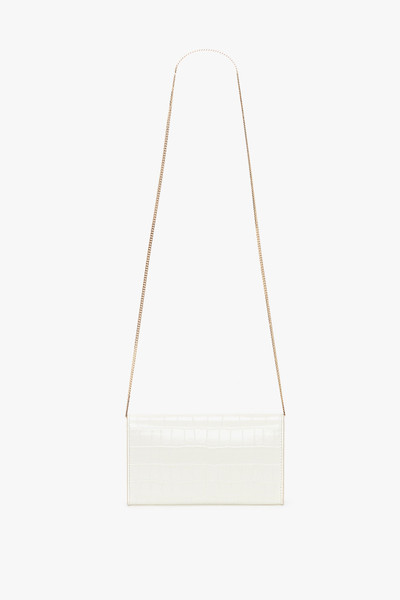 Victoria Beckham Exclusive Wallet On Chain In Ivory Croc-Effect Leather outlook