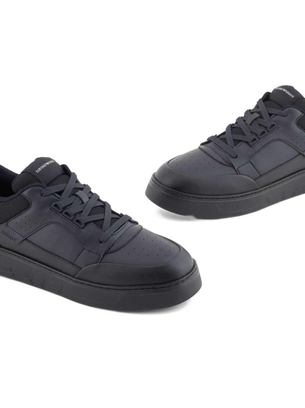 leather panelled sneakers - 5