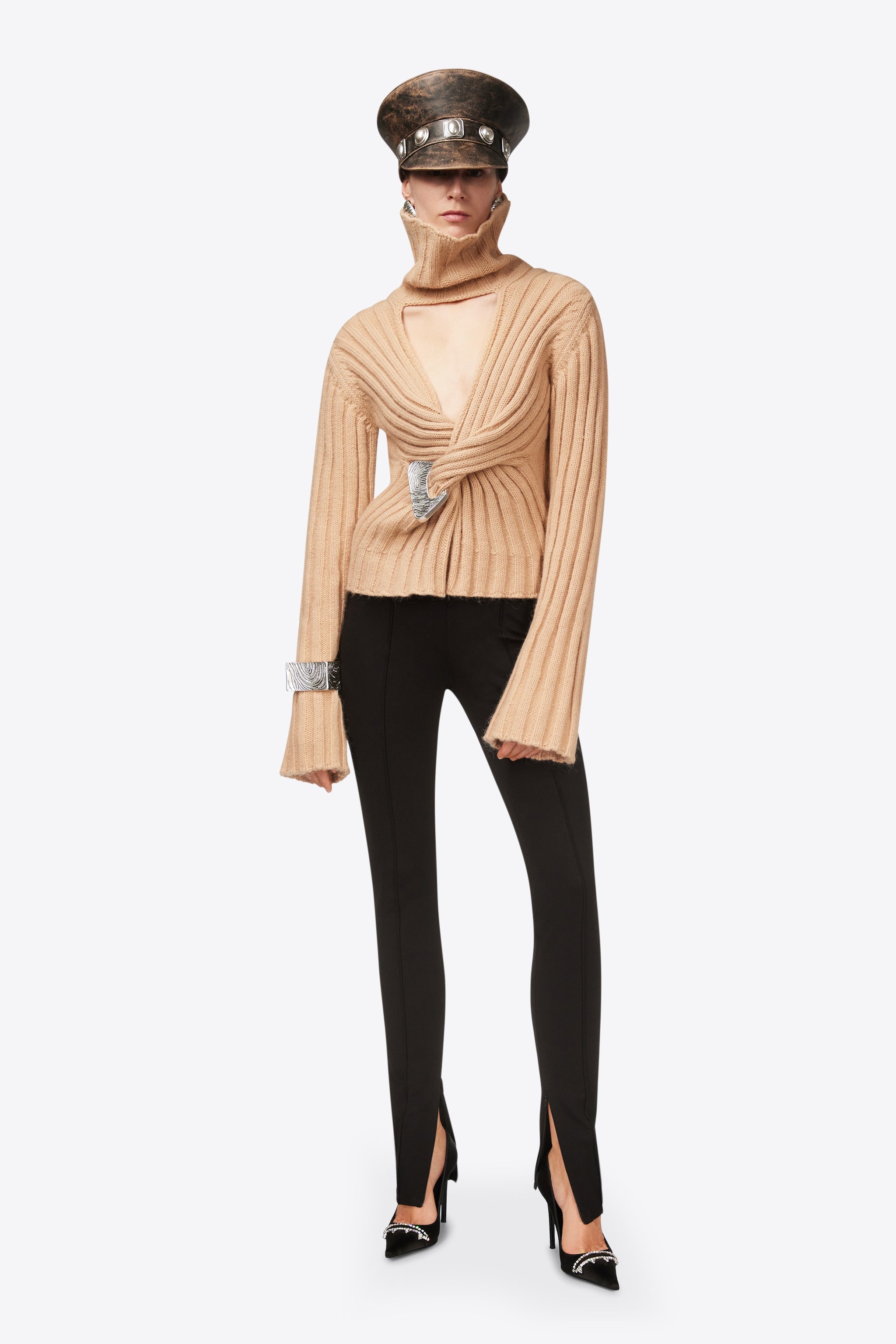 TWISTED KNIT TURTLENECK SWEATER - 4