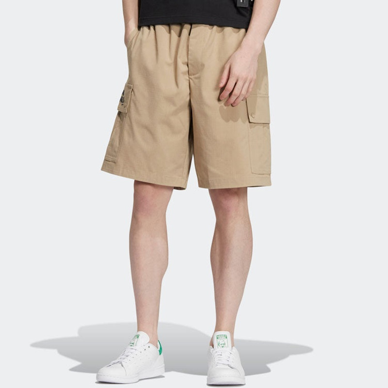 adidas adidas originals x Charr Morita Crossover Logo Printing Straight Loose Shorts Brown HR3465 outlook