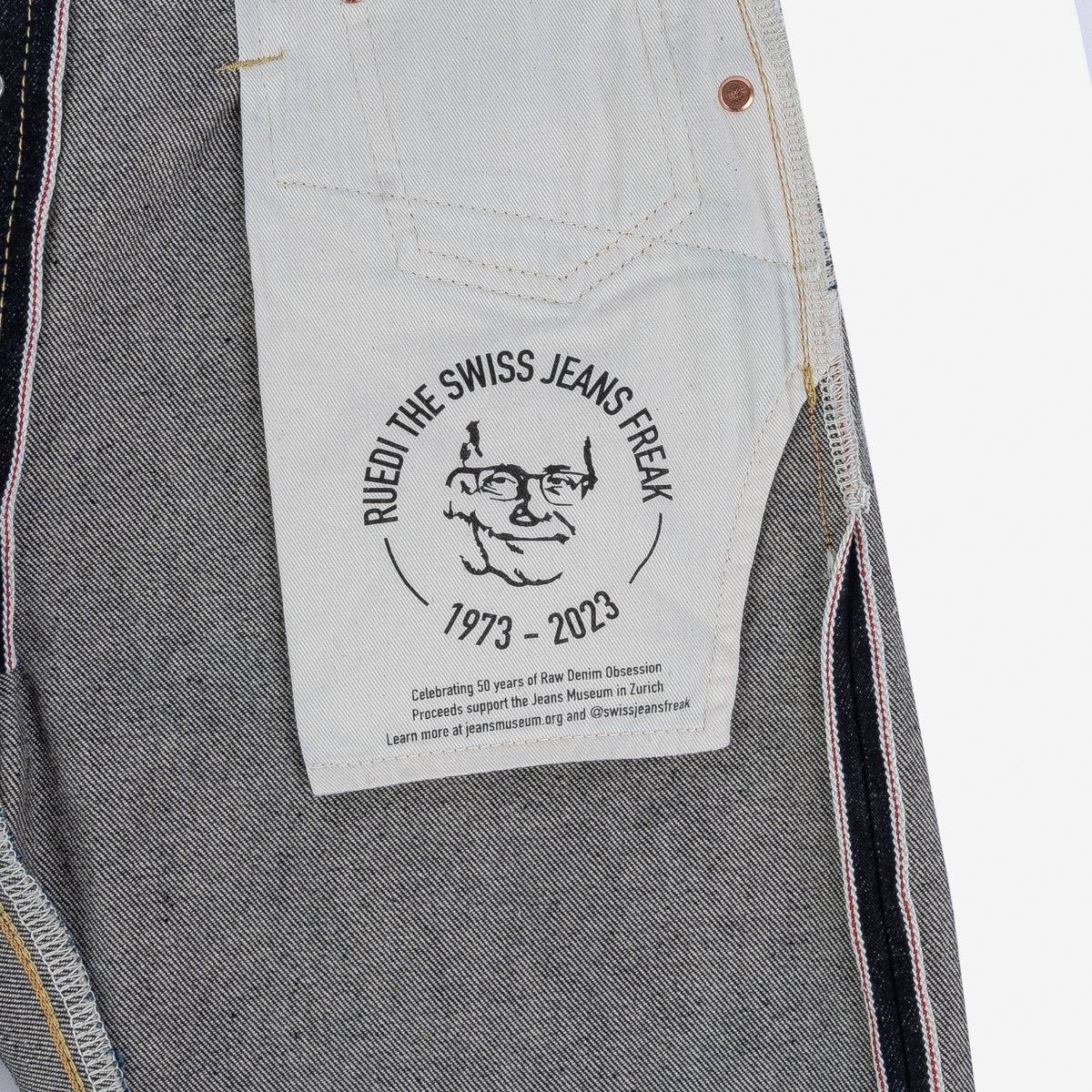 IHxSJF-634 14oz Iron Heart x SJF Selvedge Denim Straight Cut Jeans - Indigo - 18