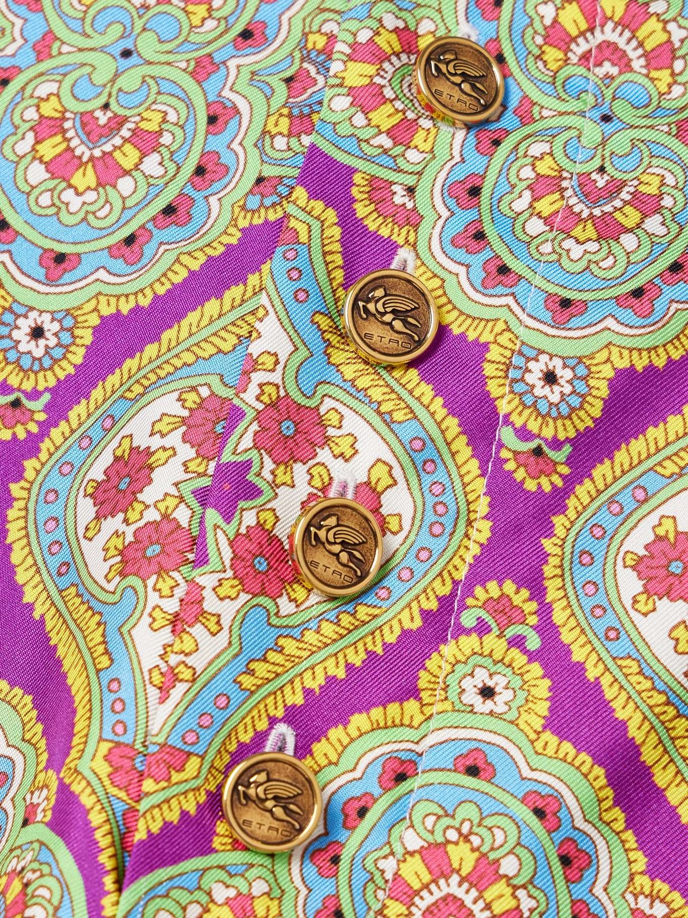 Pleated printed silk-twill shorts - 5
