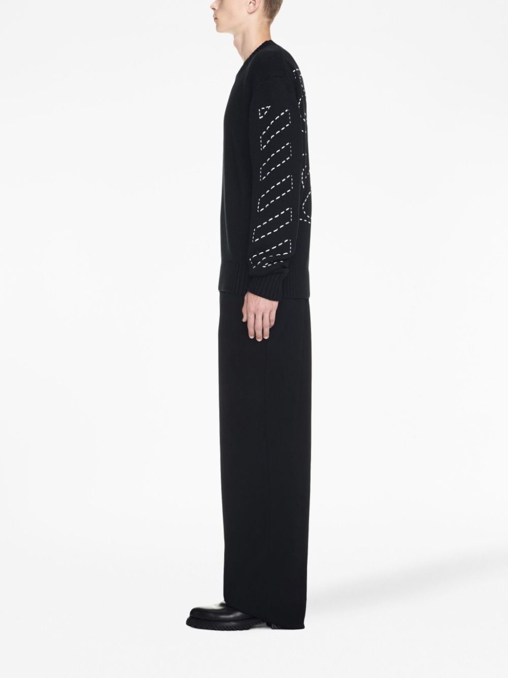 Arrows-embroidery crew-neck jumper - 3