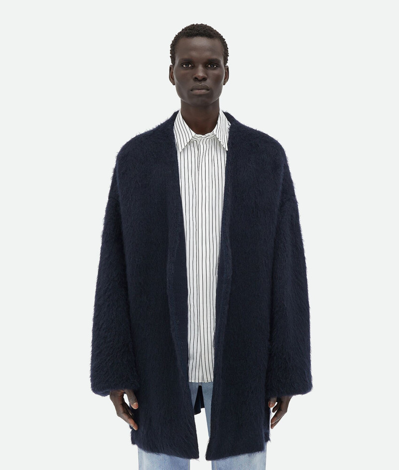 Collarless Brushed Mohair Jacket - 1
