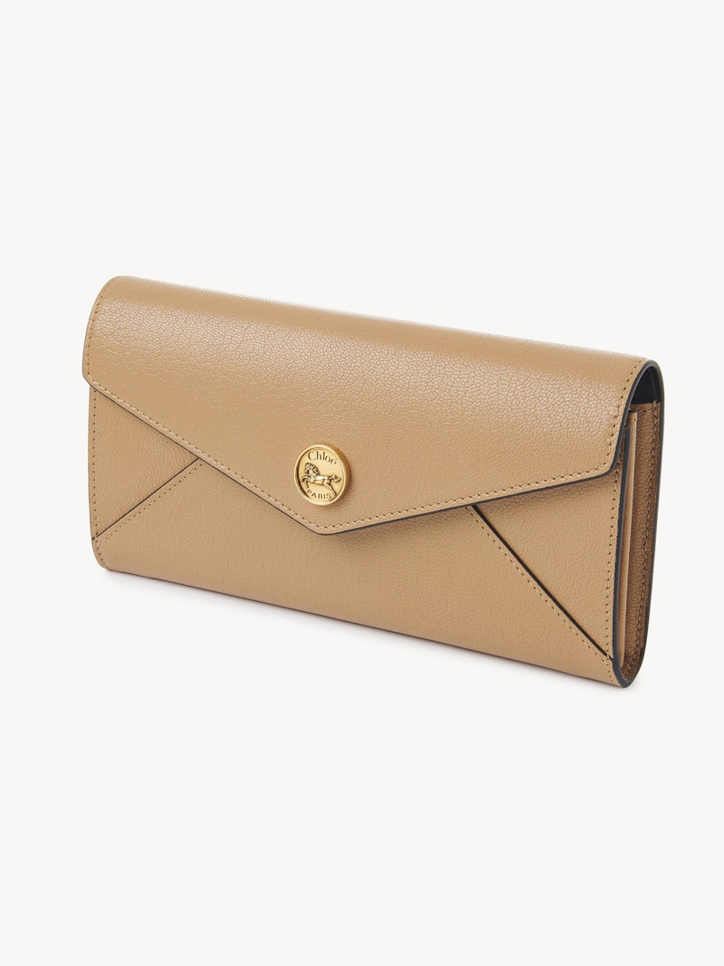 ENVELOPE LONG WALLET WITH FLAP IN GRAINED LEATHER 2
