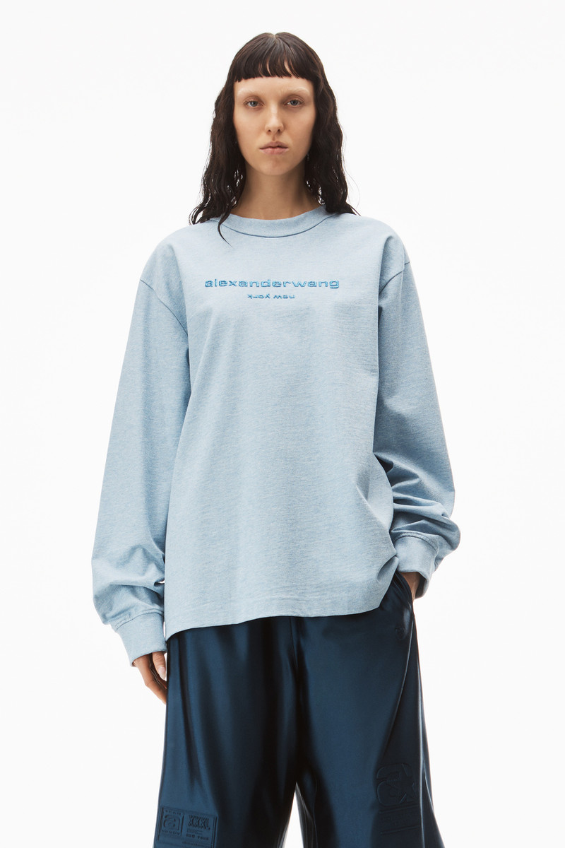 Alexander Wang PUFF LOGO LONG SLEEVE TEE IN COMPACT JERSEY outlook