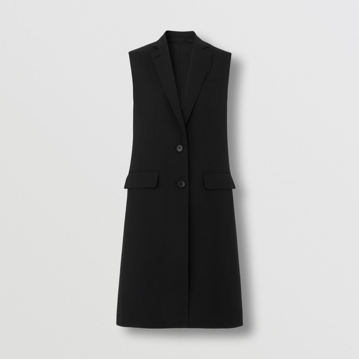 Sleeveless Wool Tailored Jacket - 4