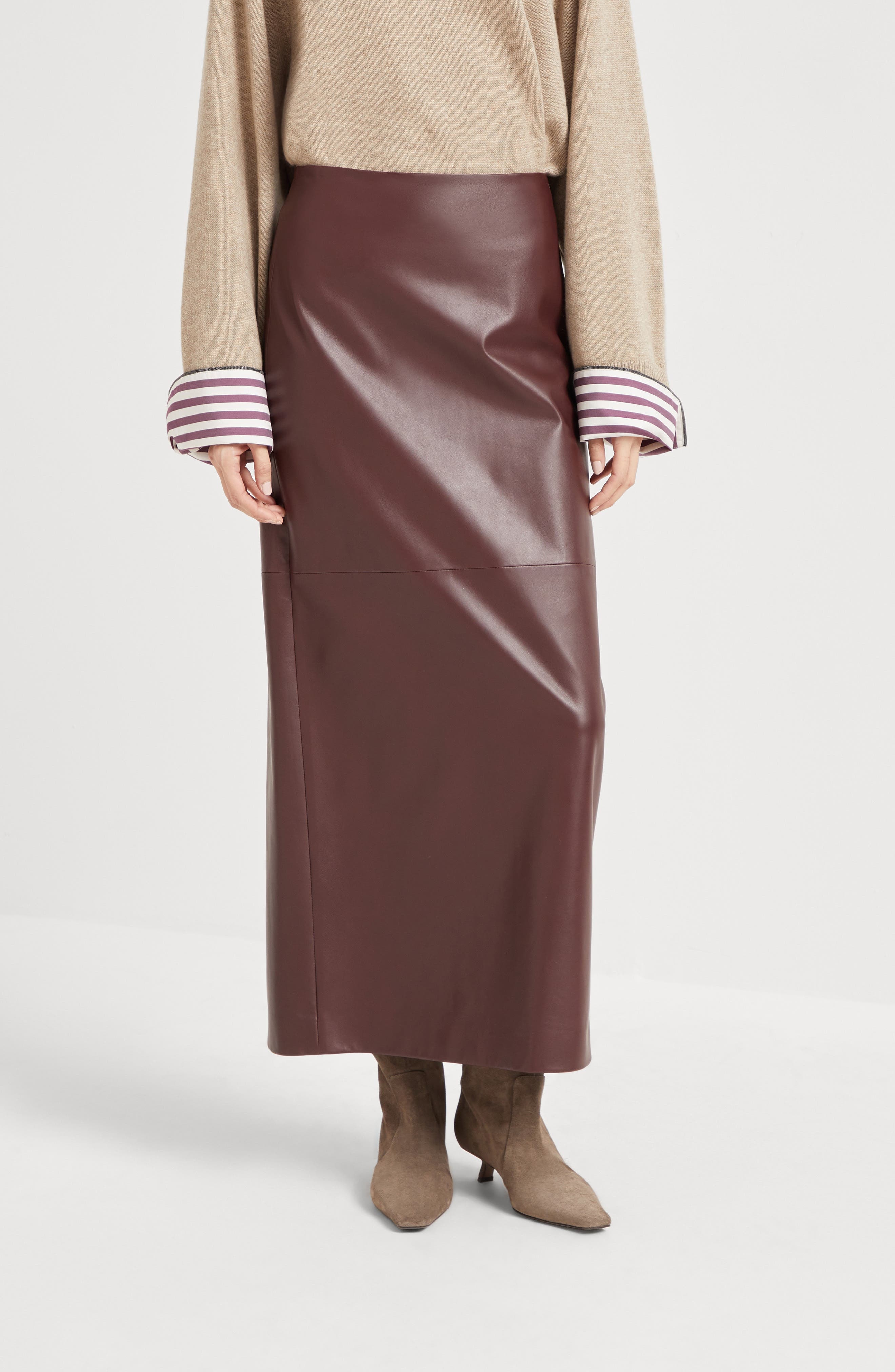 Brunello Cucinelli Long column skirt in Burgundy at Nordstrom - 2