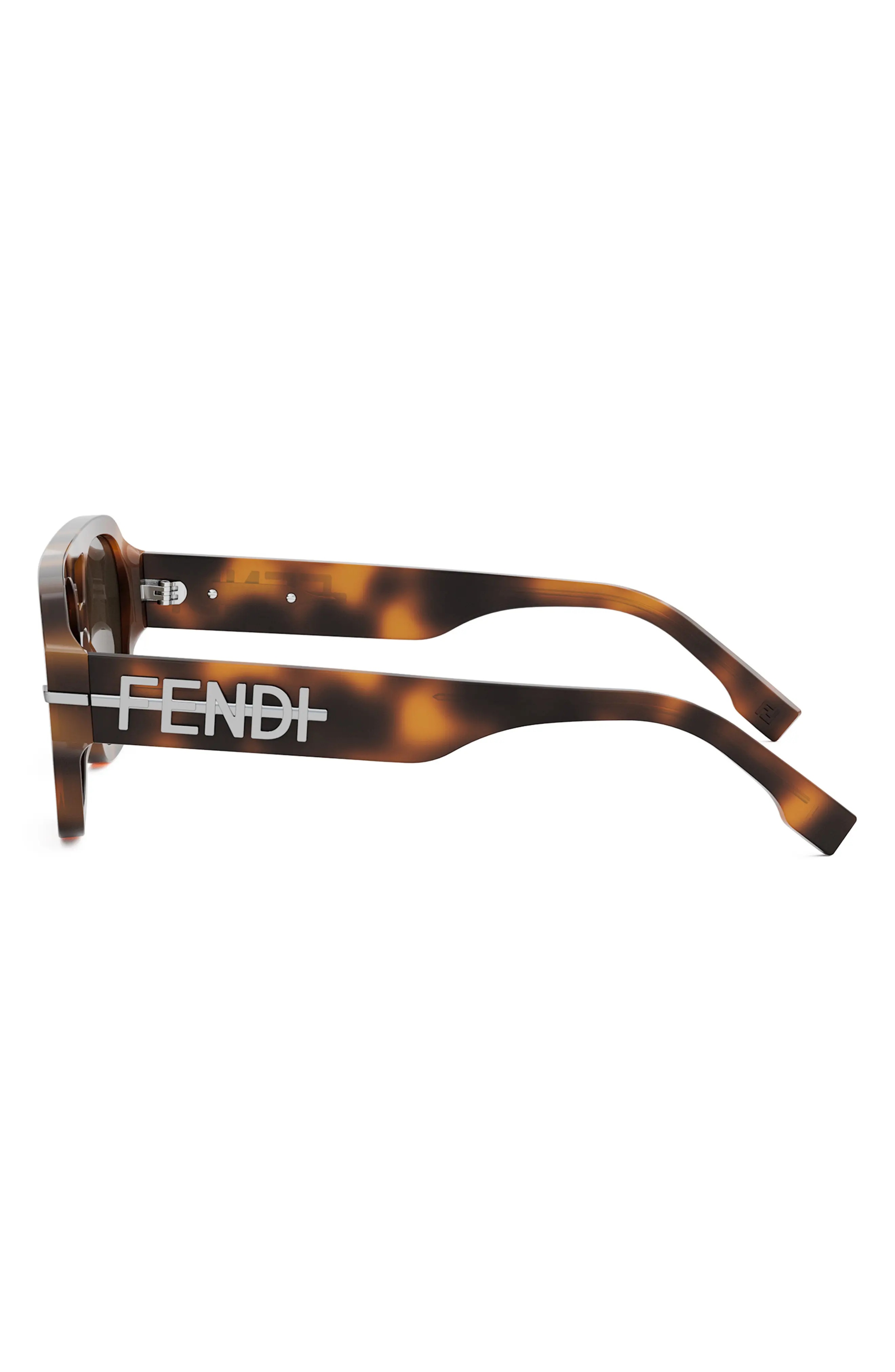 'Fendigraphy 55mm Geometric Sunglasses in Blonde Havana /Brown - 8