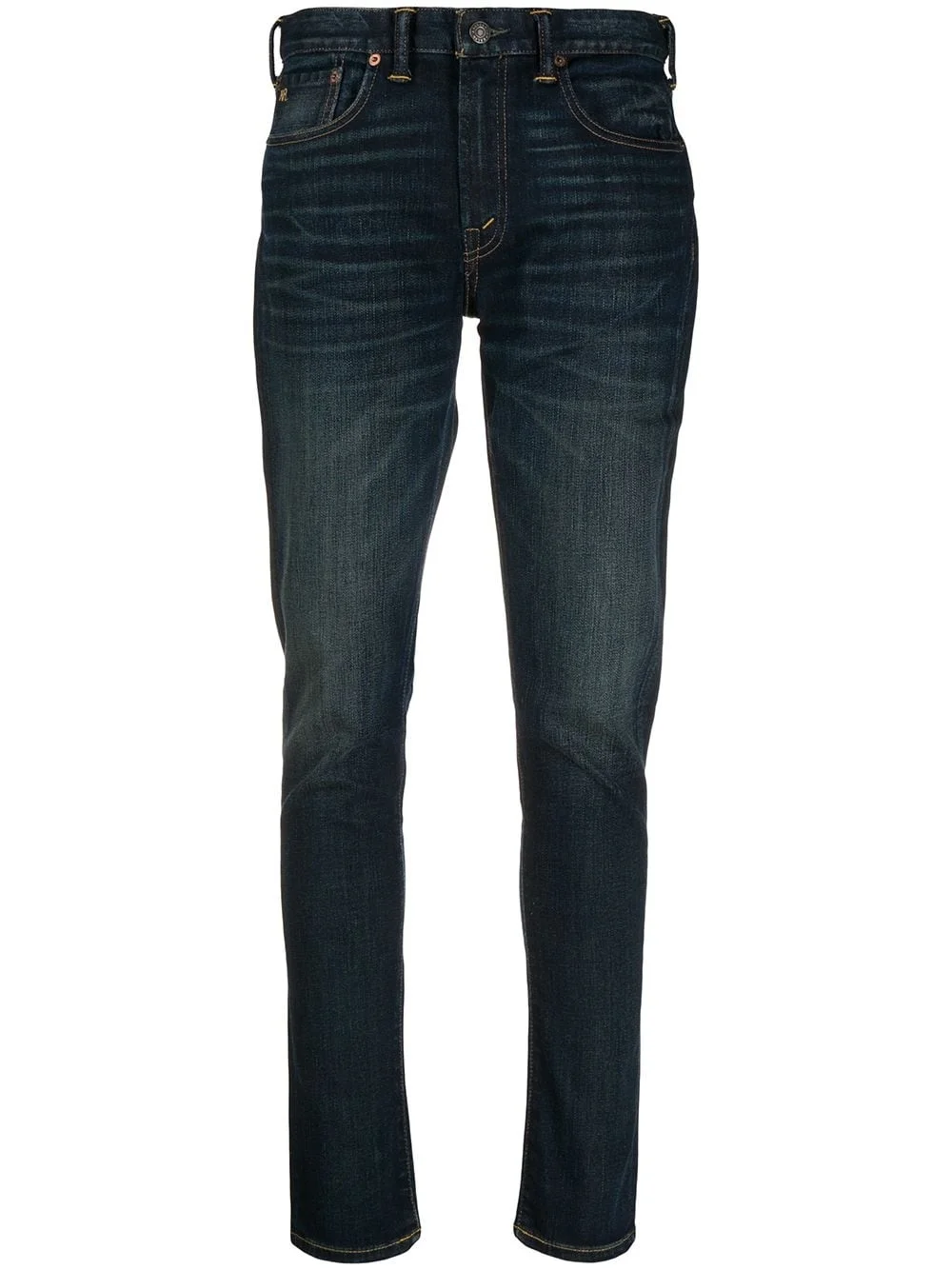 stonewashed mid-rise skinny jeans - 1