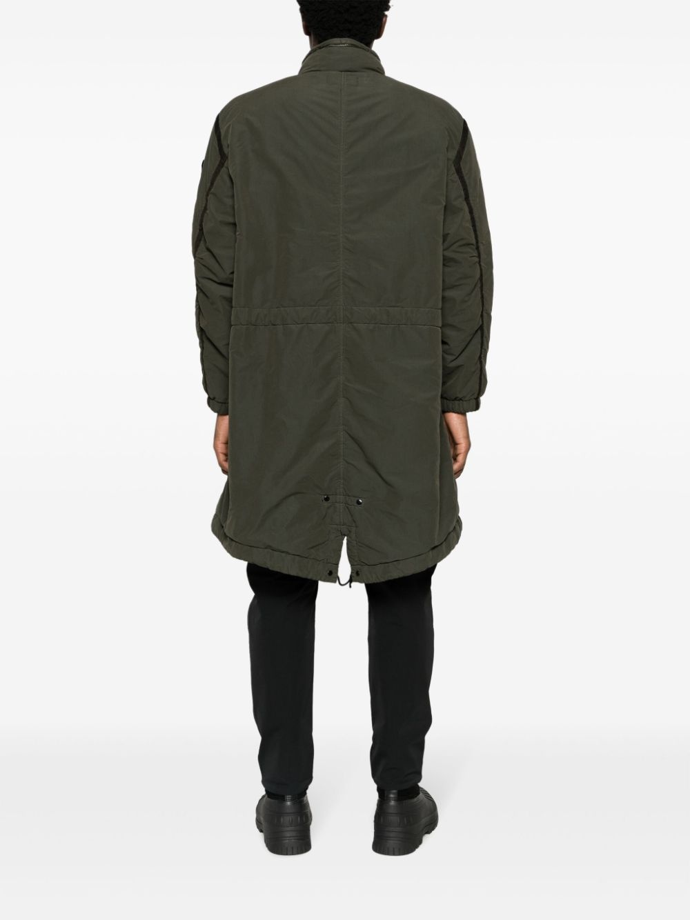 David compass-badge long raincoat - 4