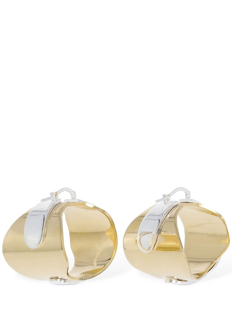 Bicolor hoop earrings - 4