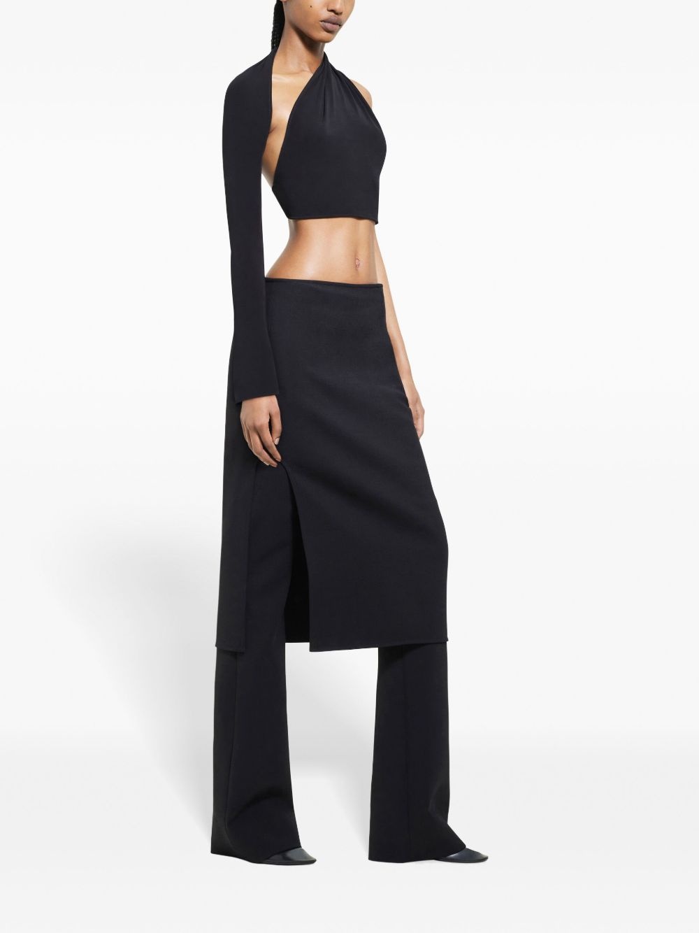 oblique tailored midi skirt - 3