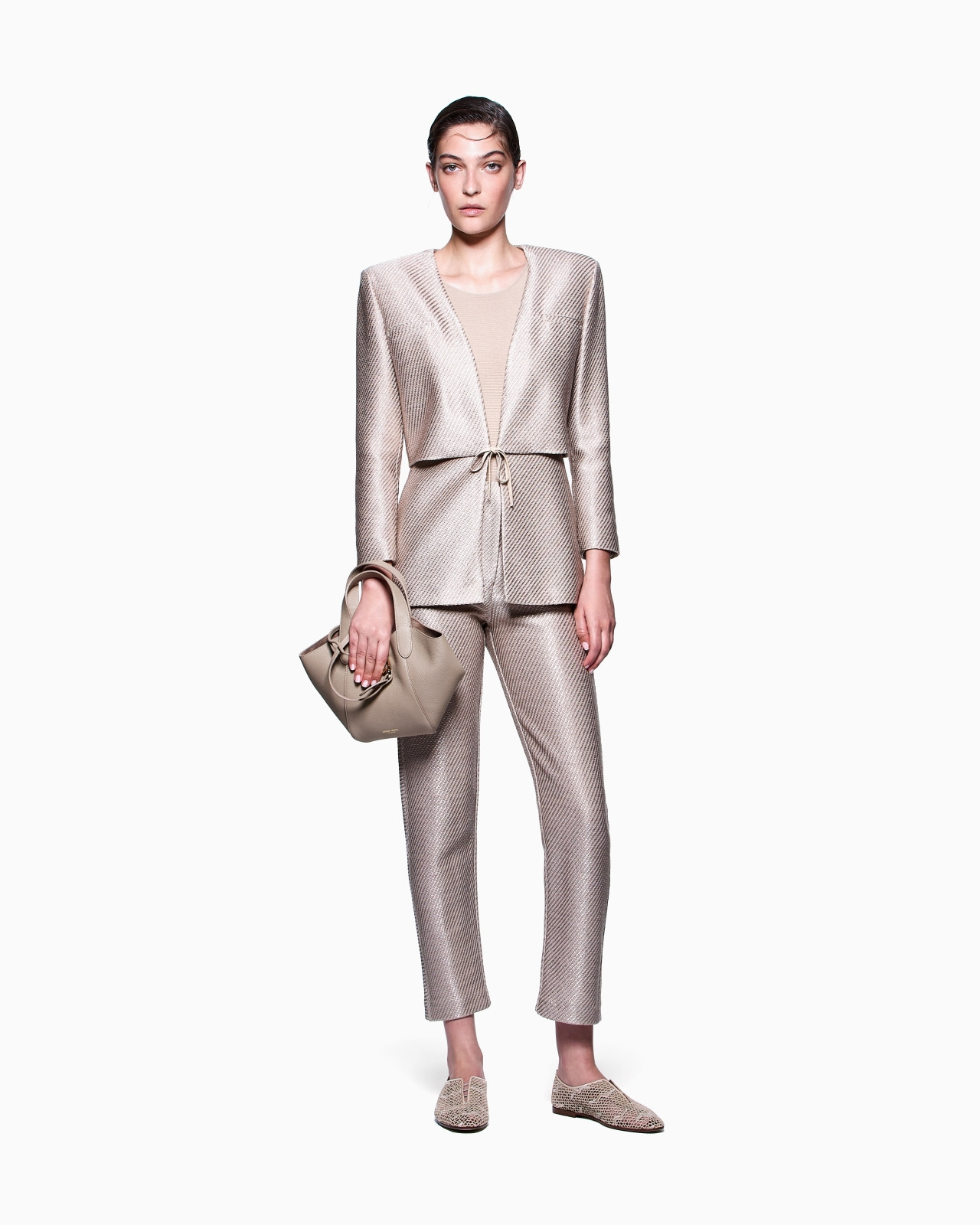 RAFFIA-EFFECT COTTON AND VISCOSE TROUSERS - 2