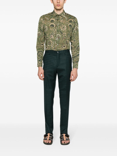 Etro patterned-jacquard chino trousers outlook