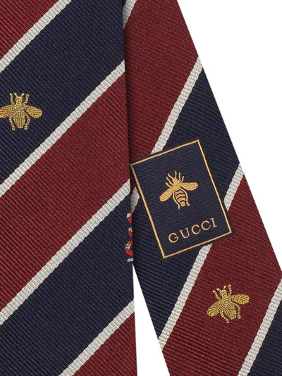 GUCCI stripe print motif detail tie outlook