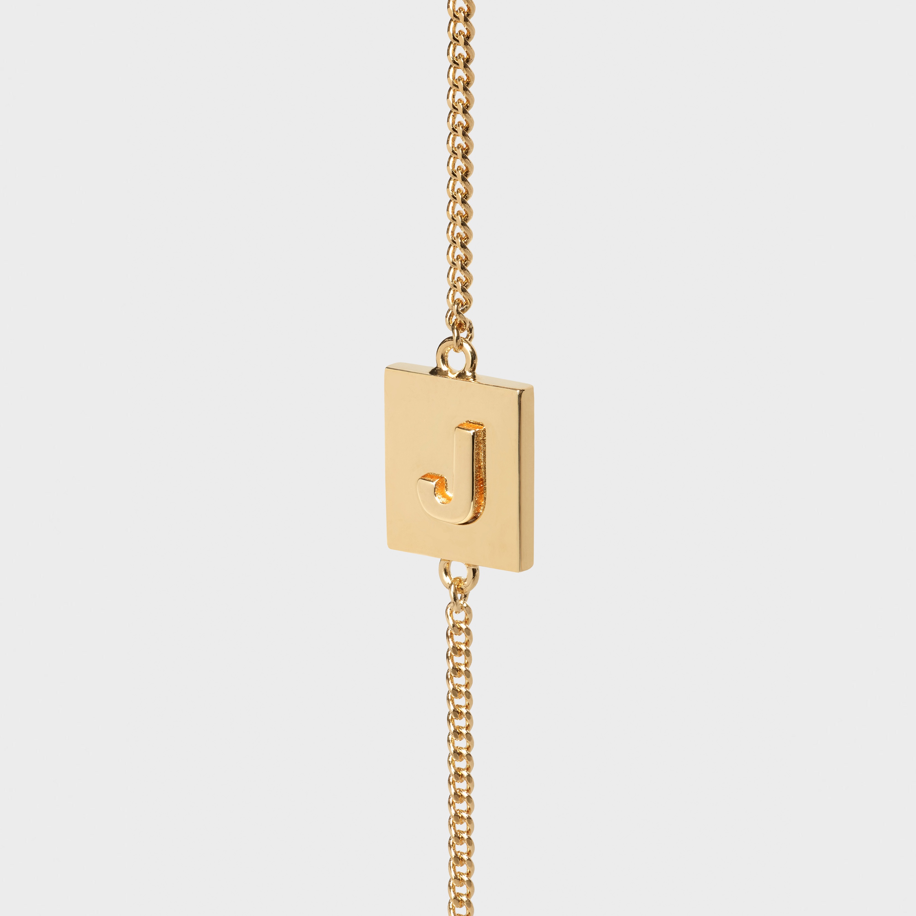 Alphabet J Bracelet in Brass - 1