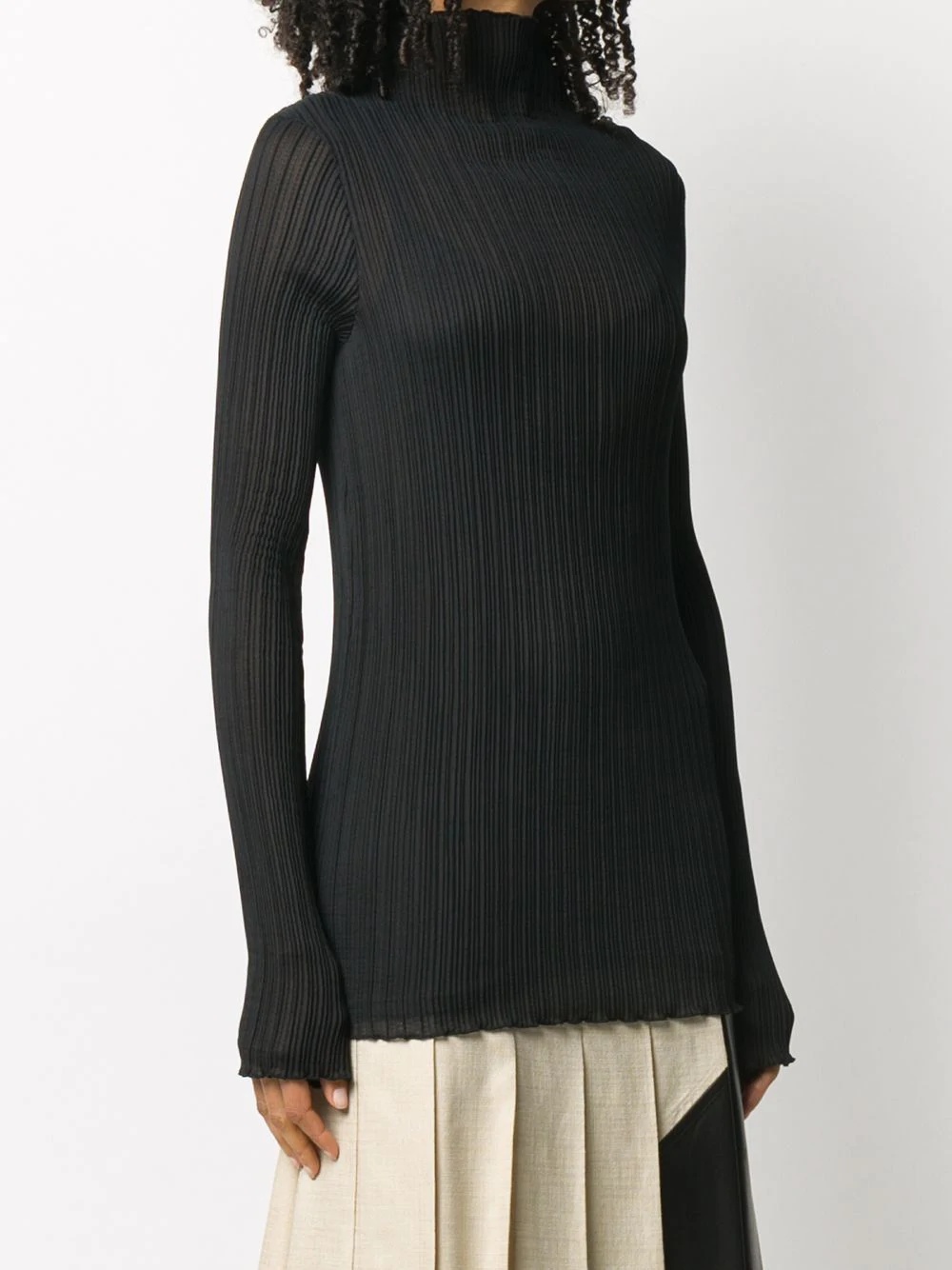 ribbed-knit turtleneck top - 3