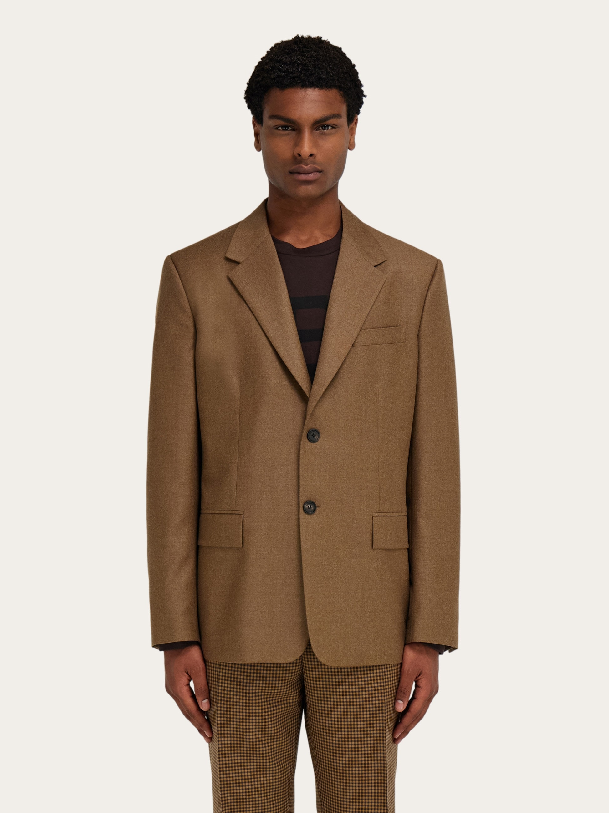 Single breasted flannel blazer - 2
