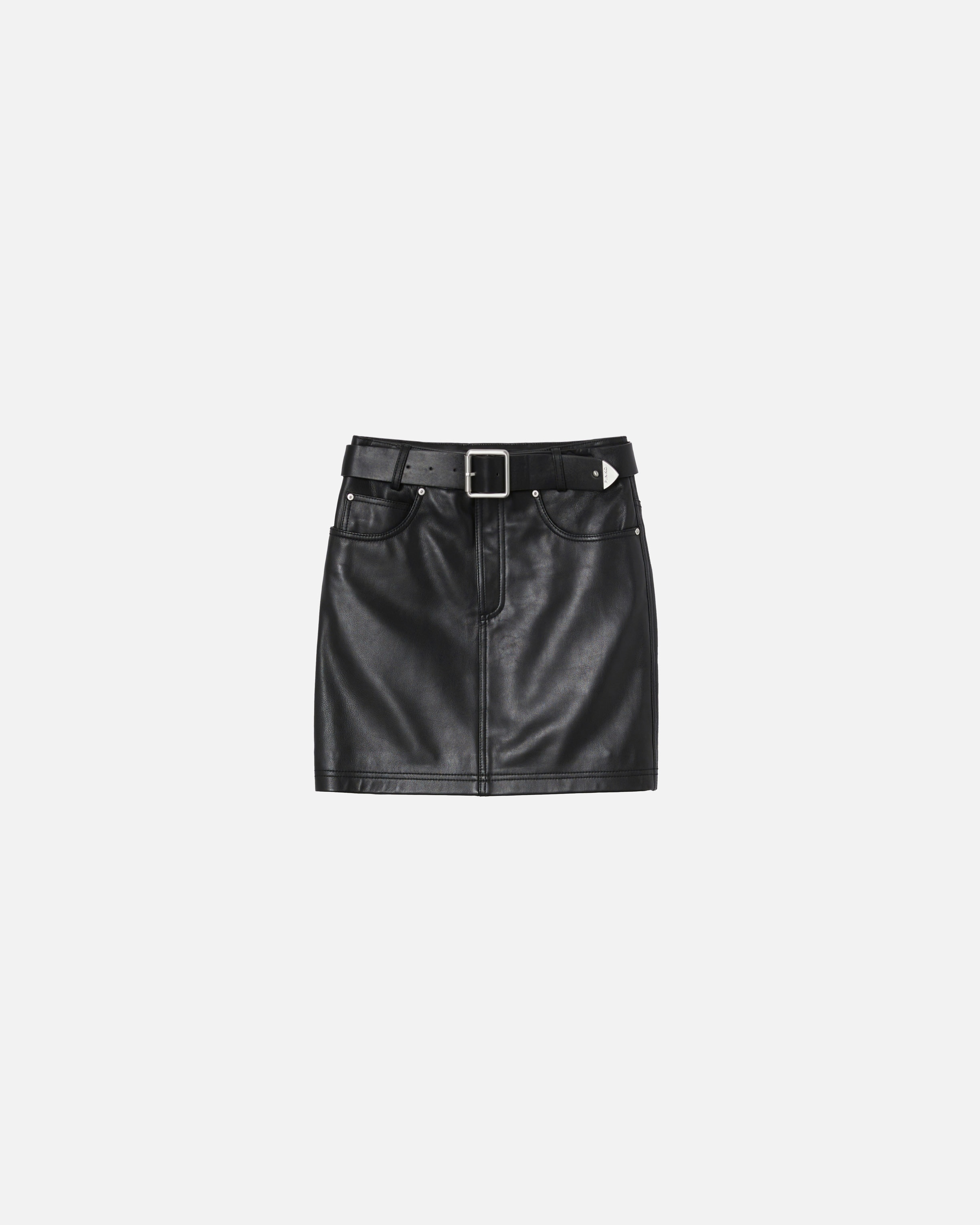 NAPPA LEATHER MINISKIRT WITH BELT - 1