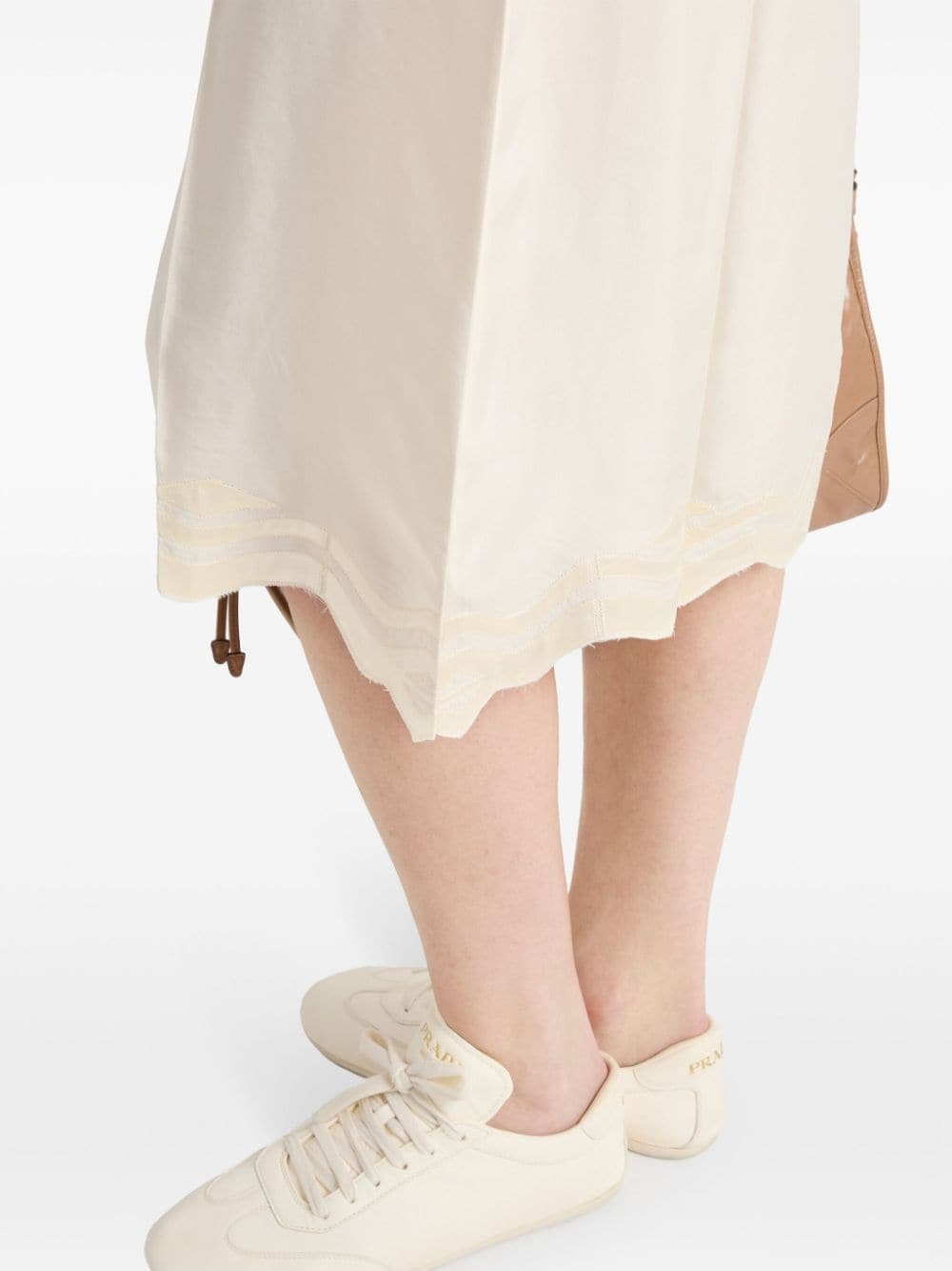 drawstring-waist silk midi skirt - 4