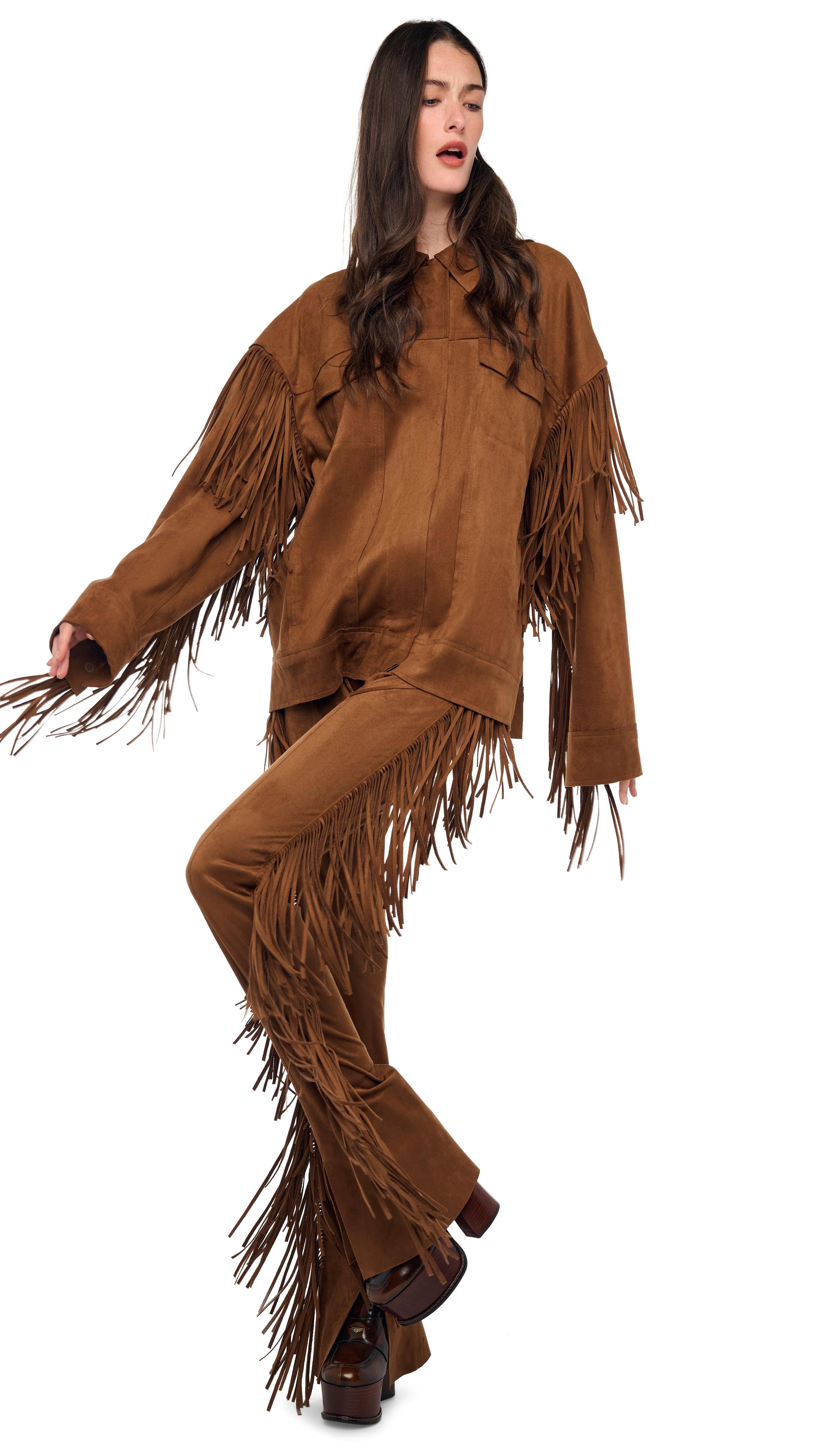 FRINGE SPAT JEANS - 1