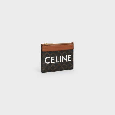 CELINE ZIPPED PURSE in Triomphe Canvas and Lambskin with Celine Print outlook