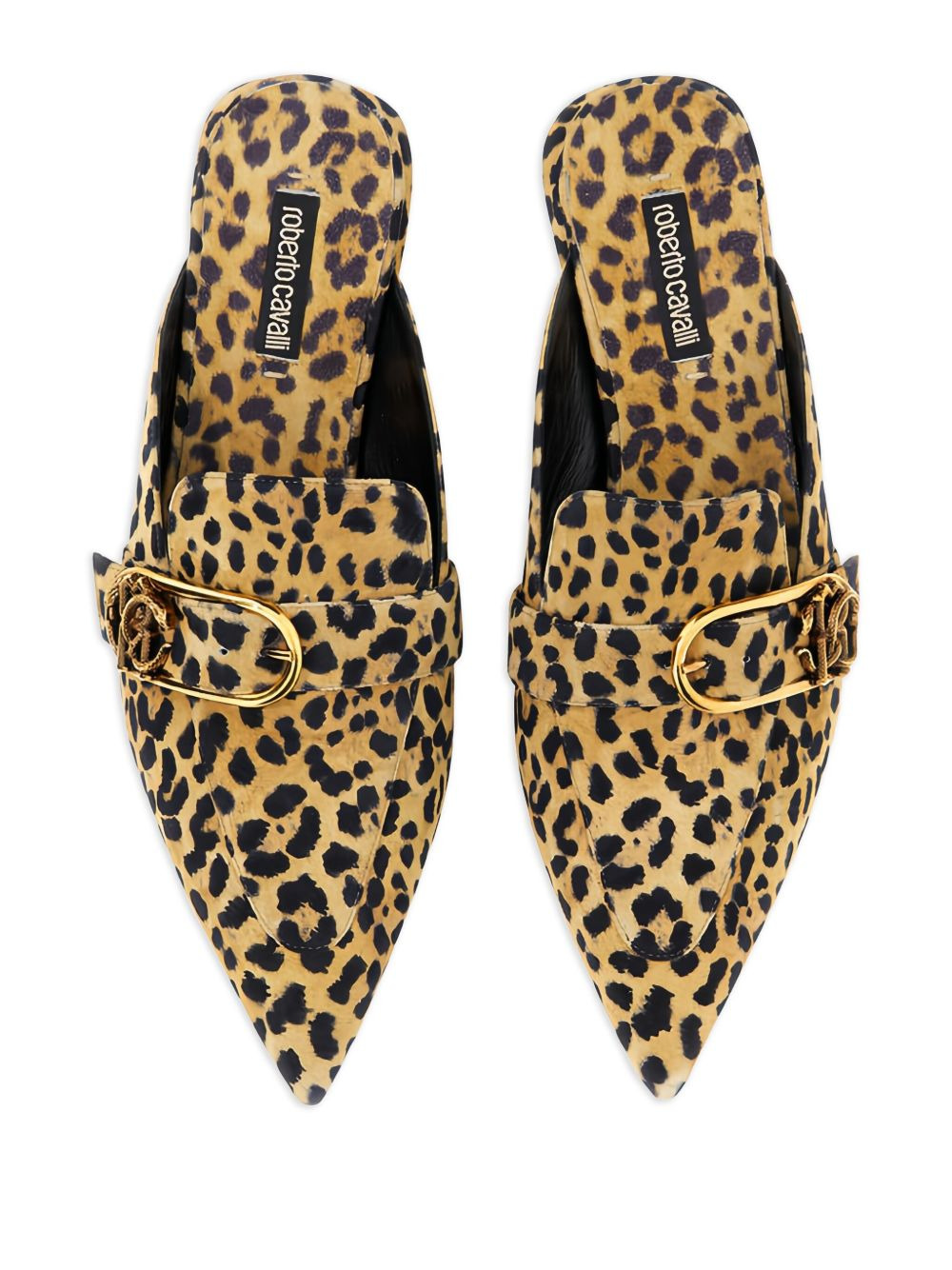 leopard-print pointed-toe flat pumps - 3