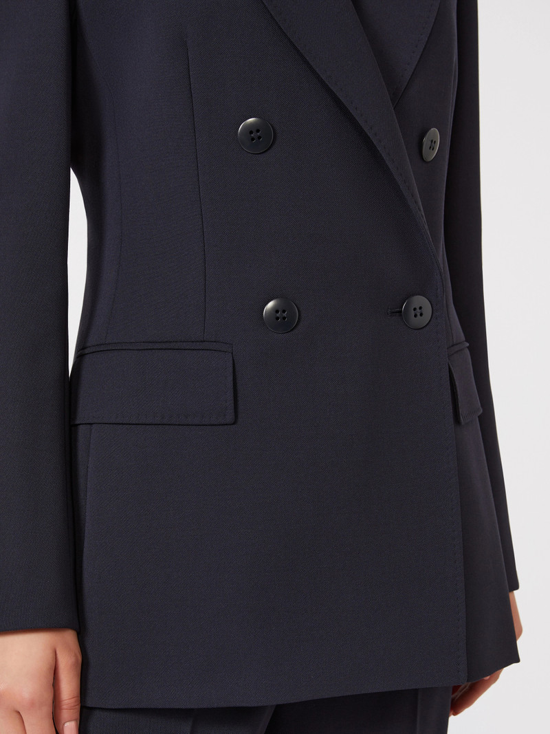 GREMBO Fitted wool crepe blazer - NAVY 5