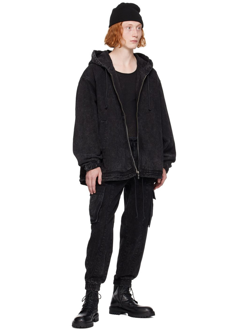JUUN.J Black Faded Denim Cargo Pants outlook