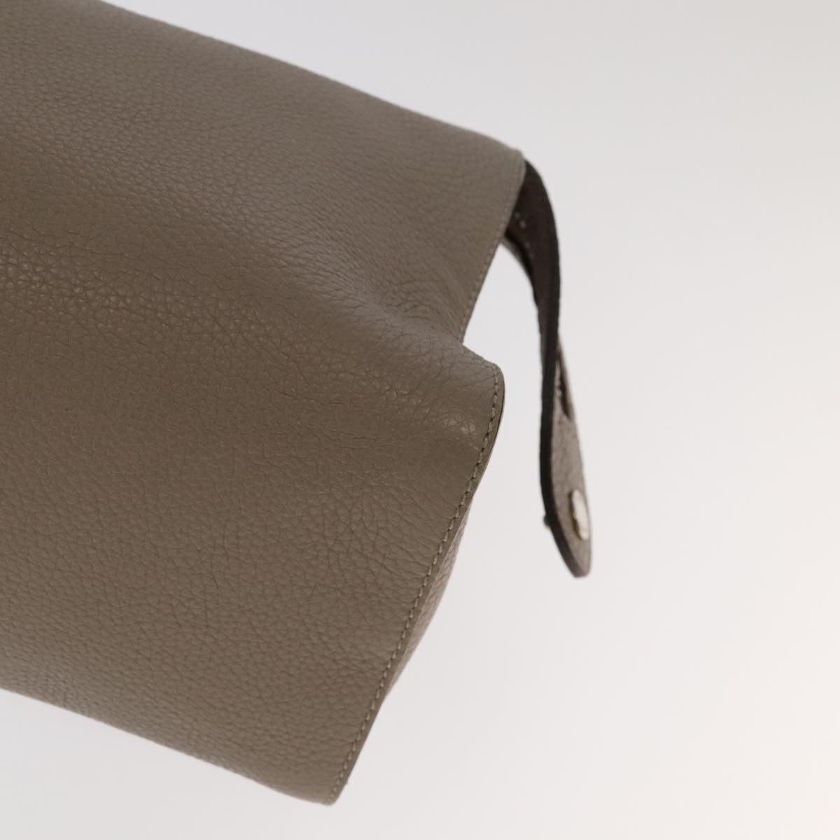 FENDI Hand Bag Leather Gray Silver - 15