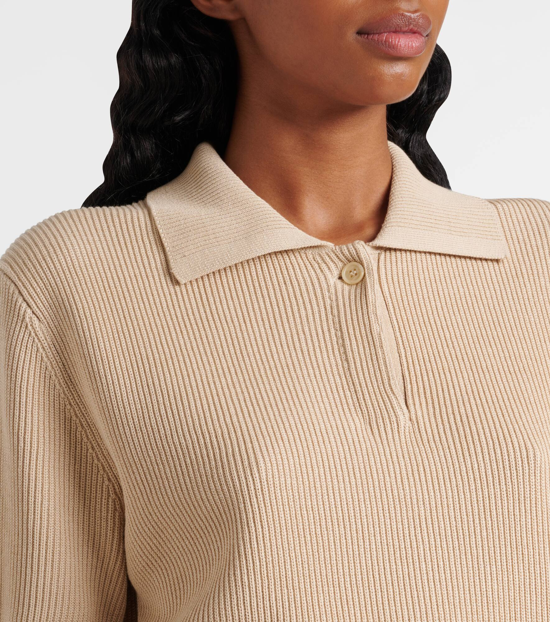 Ribbed-knit silk and cotton polo shirt - 4