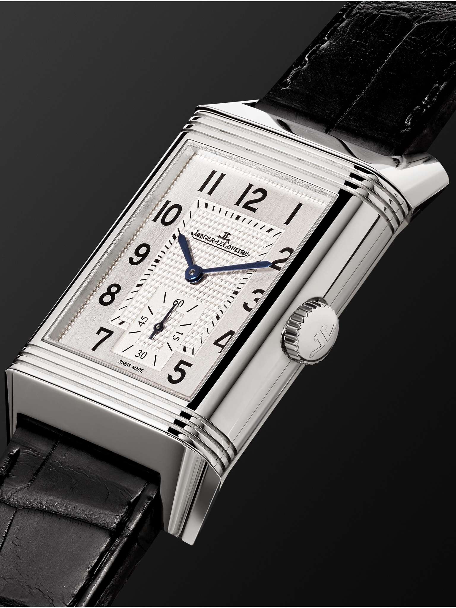 Reverso Classic Large Duoface Hand-Wound 28mm Stainless Steel and Leather Watch, Ref. No. JLQ3848420 - 4