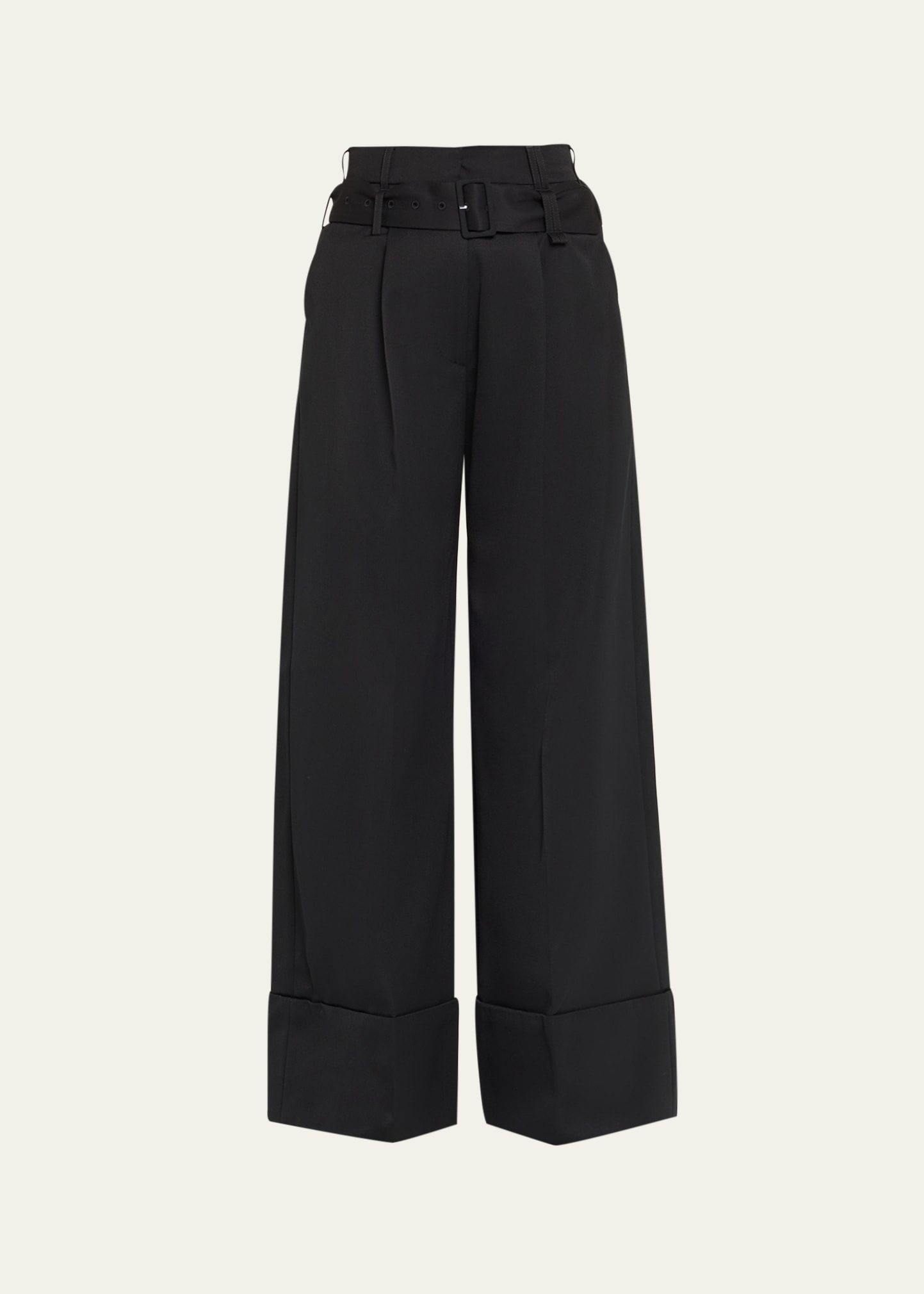 Multi Belt Loop Wide-Leg Trousers - 1
