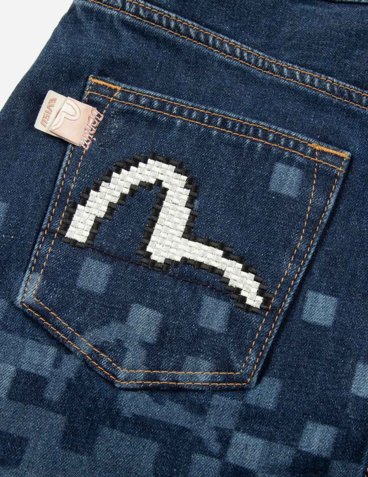 PIXEL SEAGULL EMBROIDERY AND PRINT REGULAR FIT DENIM SKIRT - 11