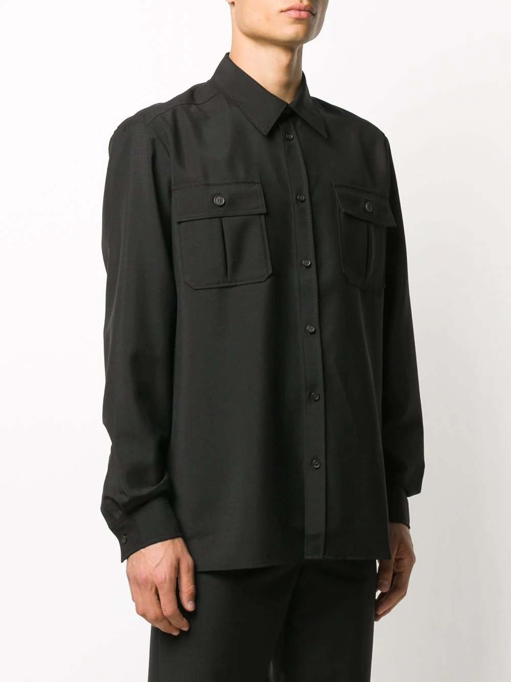 flap pockets buttoned shirt - 3