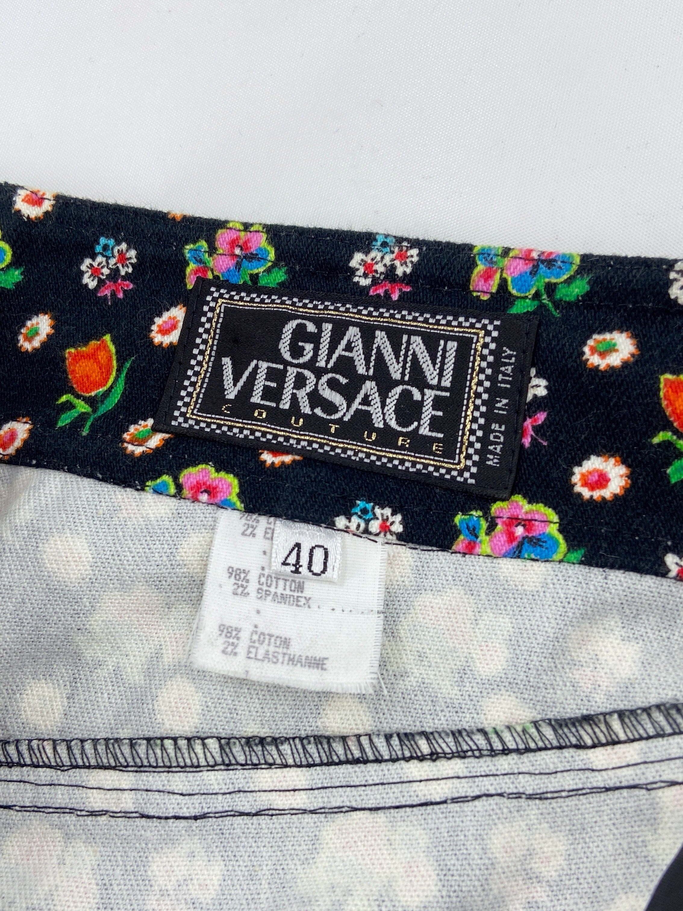 Gianni Versace Spring 1993 Iconic Floral Print Jeans 40 - 12