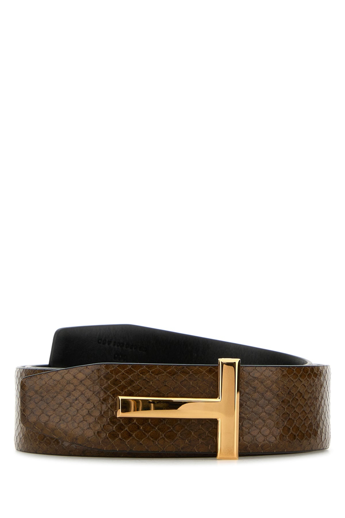 Brown leather reversible belt - 1