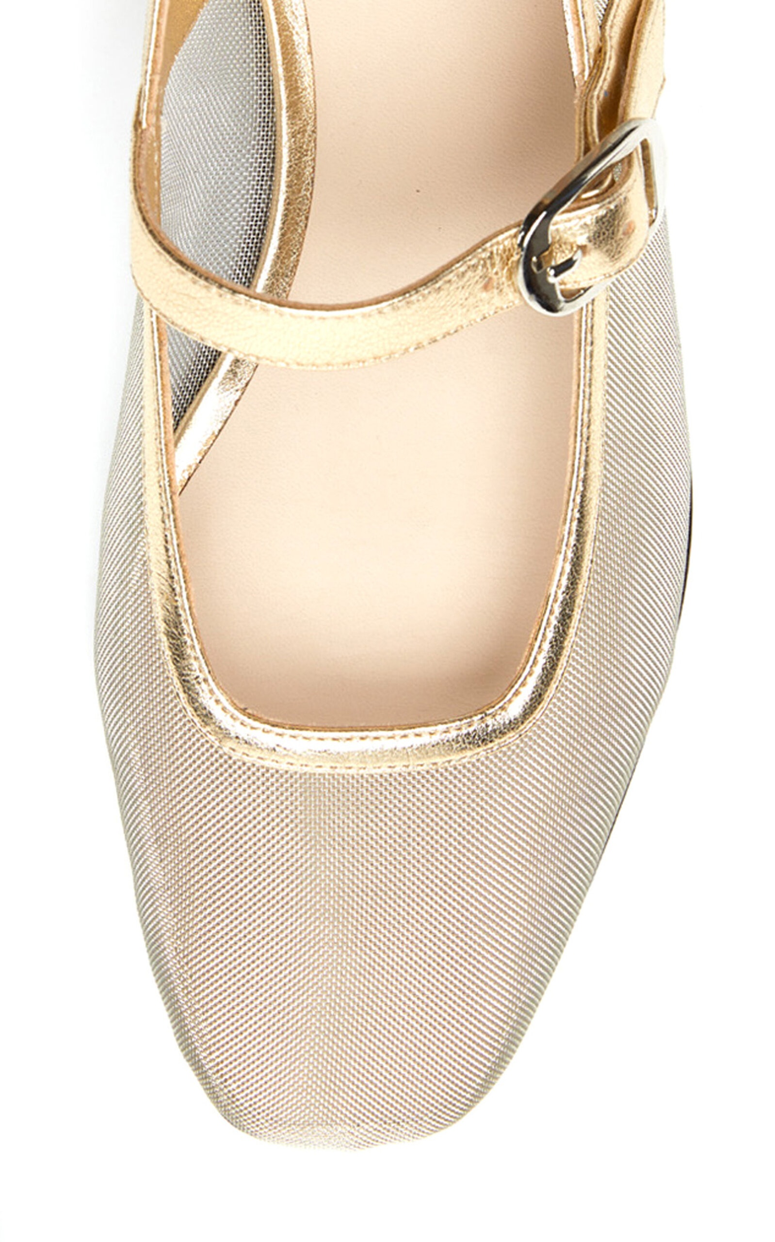 Sheer Mesh Mary Jane Flats gold - 3