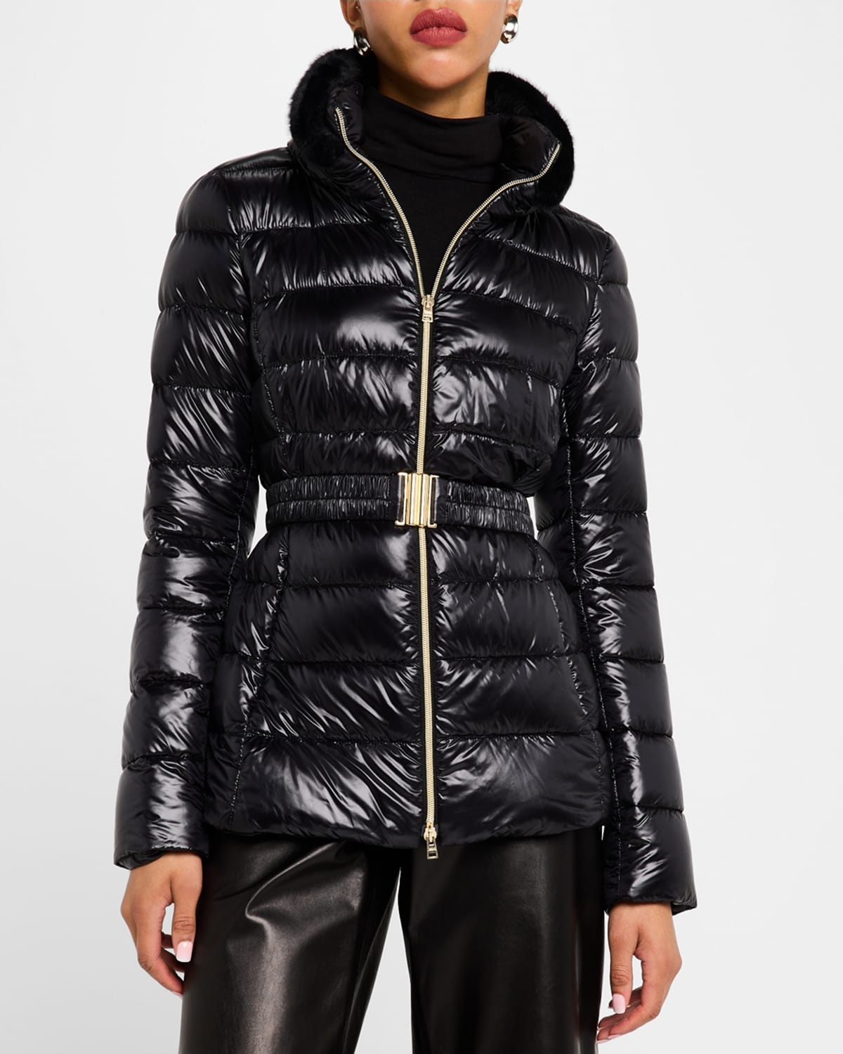 Claudia Belted Ultralight Puffer Coat - 4