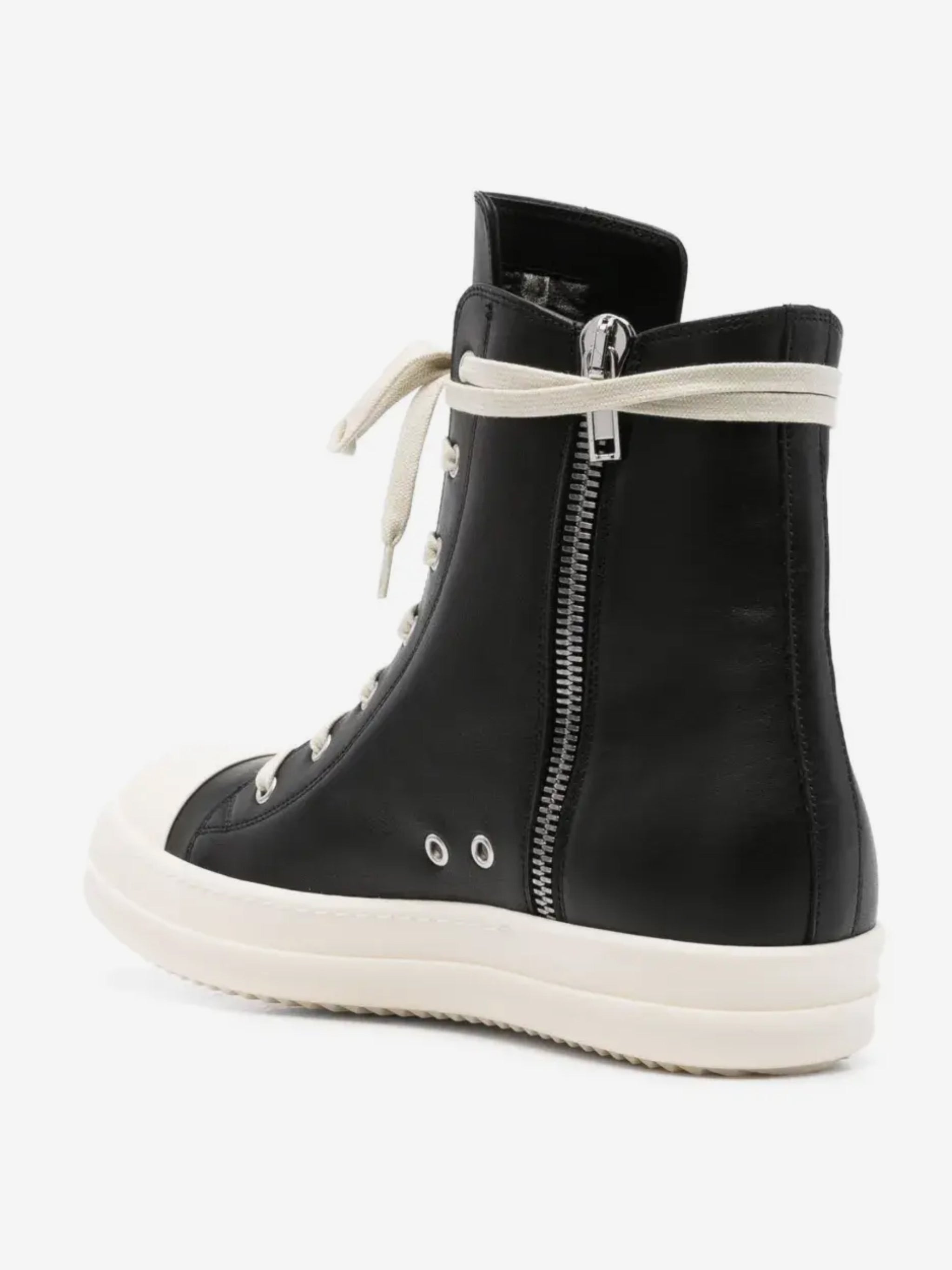 RICK OWENS - Men Leather High Top Sneakers - 3