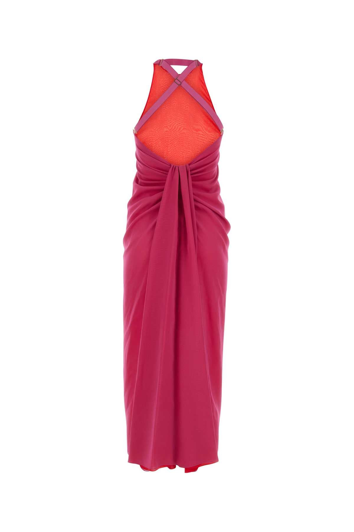 Fendi Women Fuchsia Silk Dress - 2