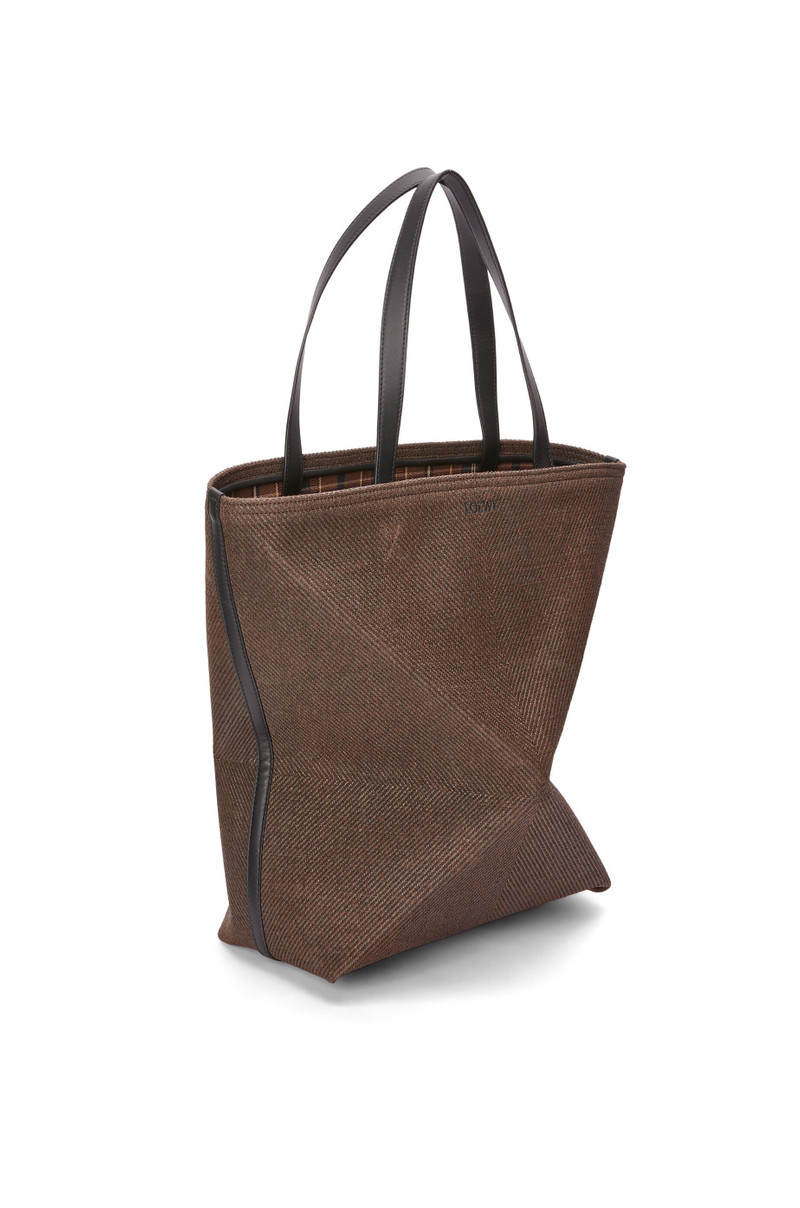 Loewe XL Puzzle Fold tote in waxed canvas outlook