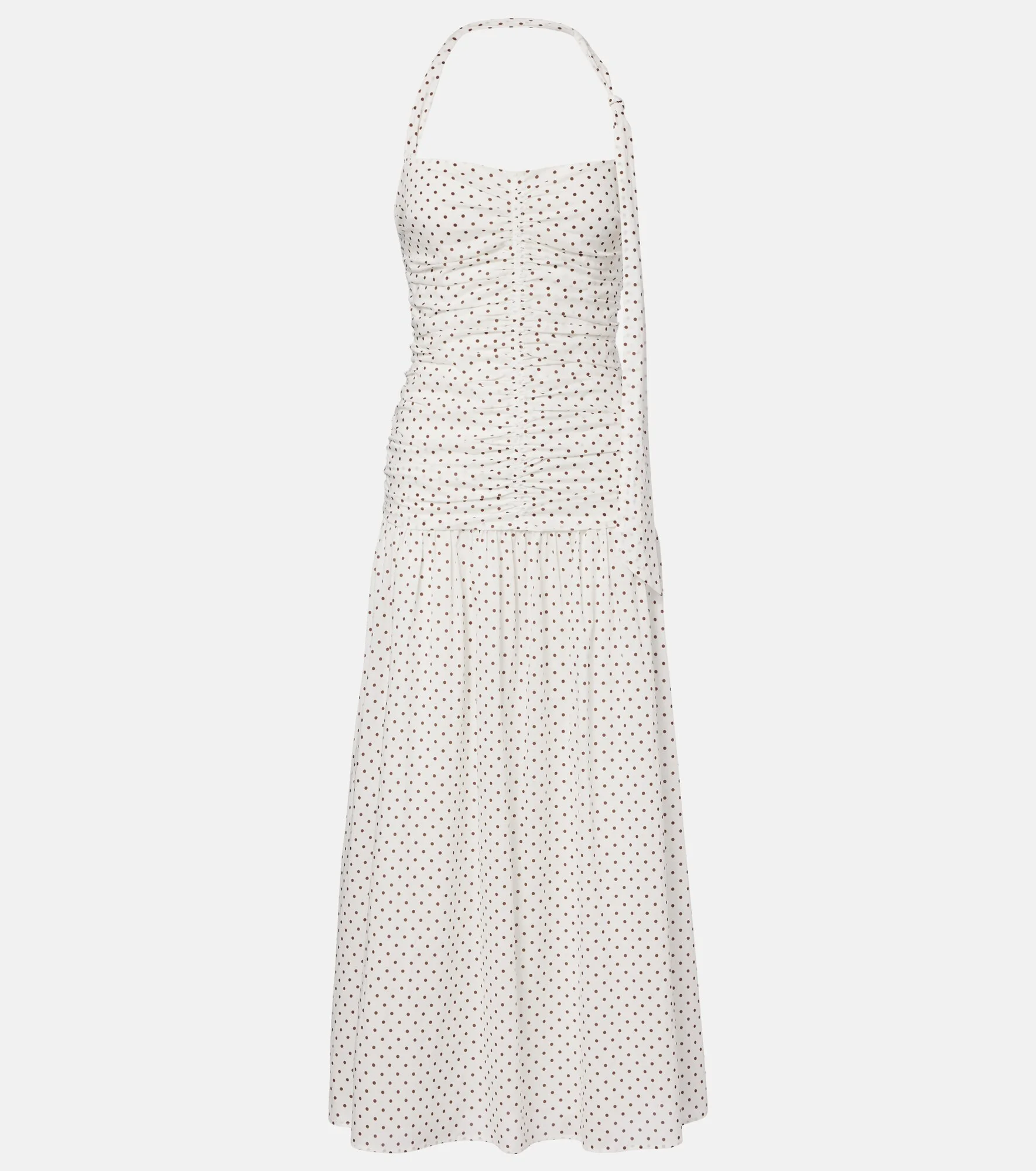 Edie polka-dot halterneck midi dress - 1