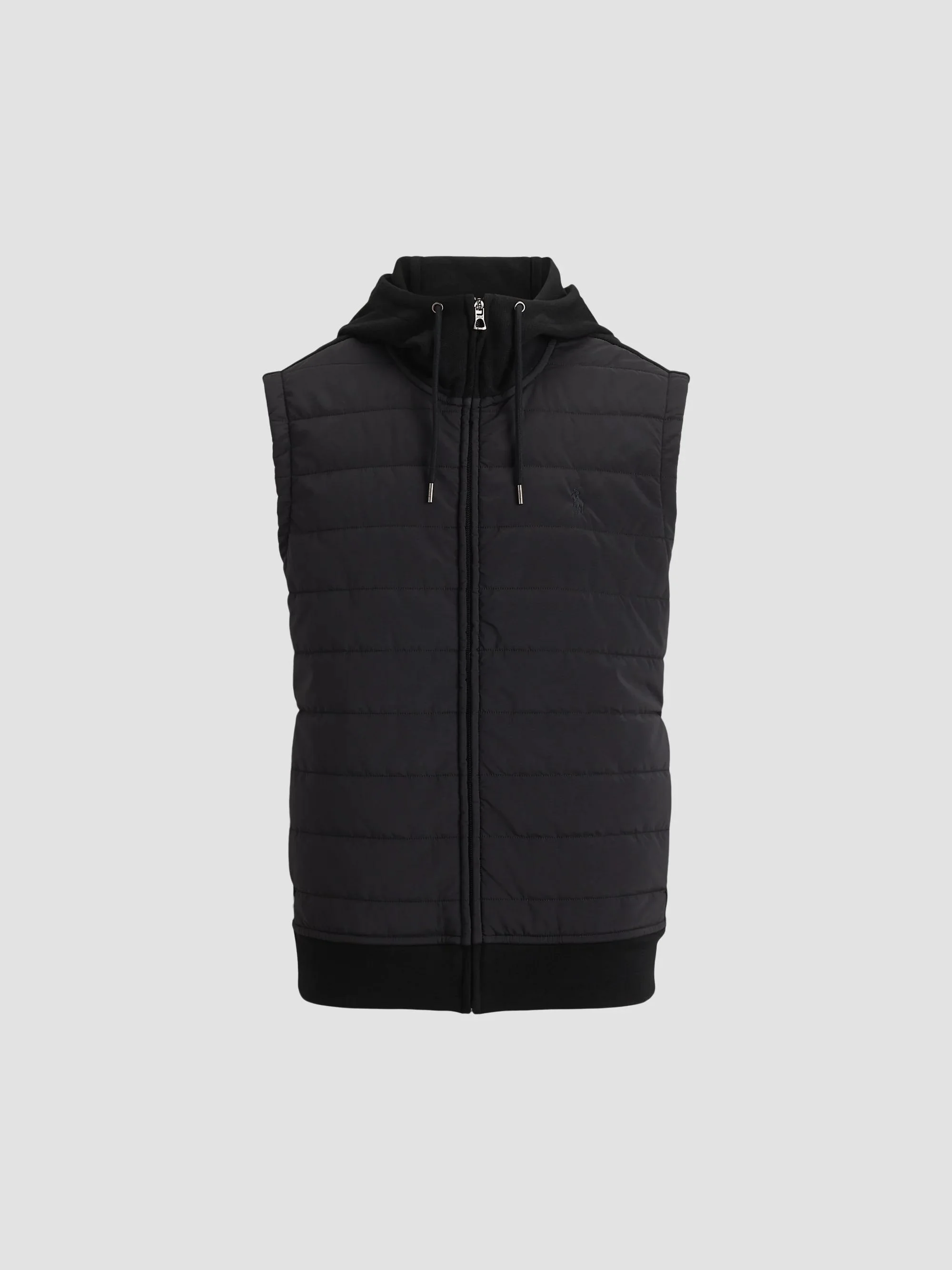 Men's Zip-Front Hooded Vest - Polo Black - 1