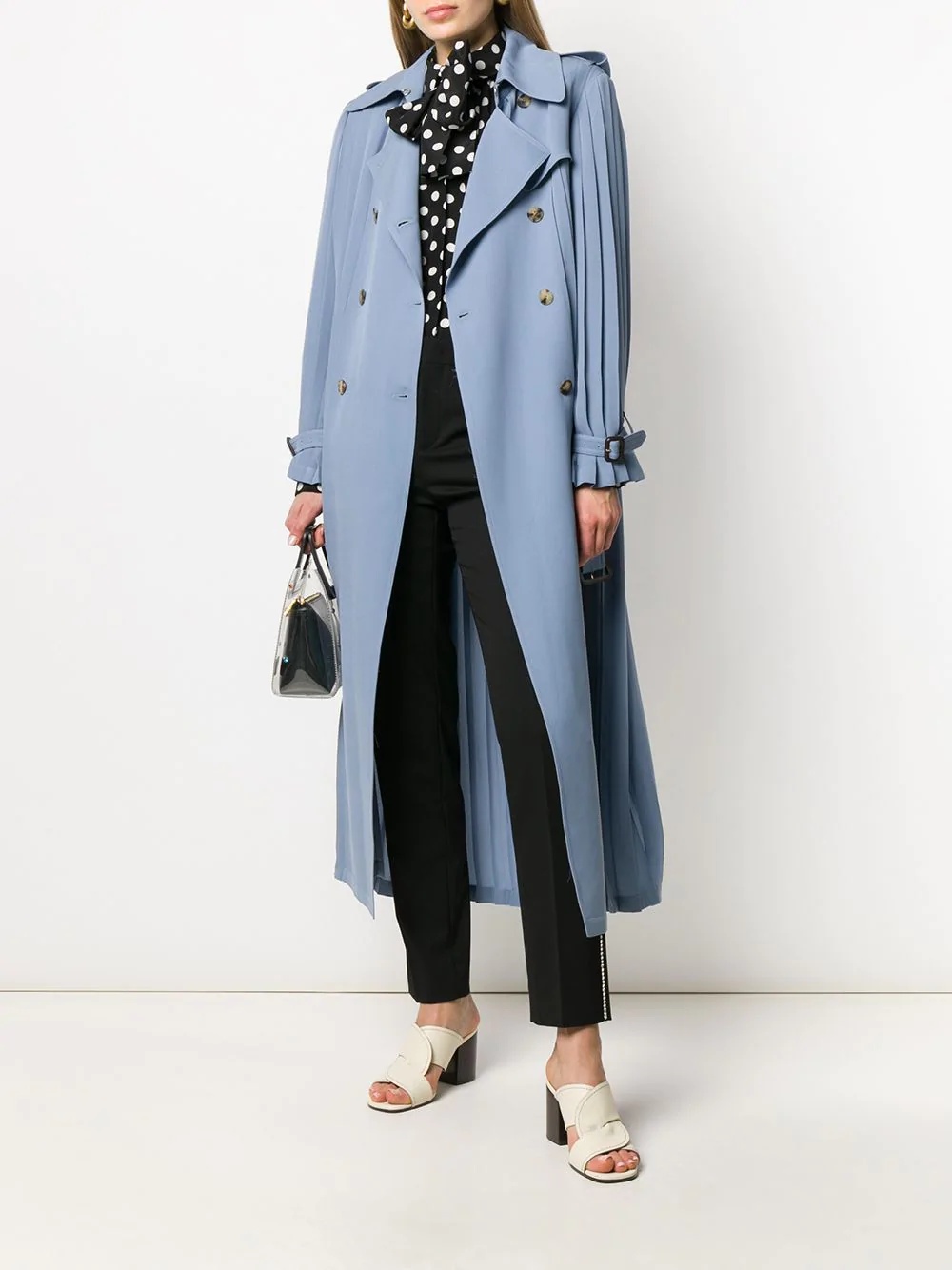 pleated trench coat - 2