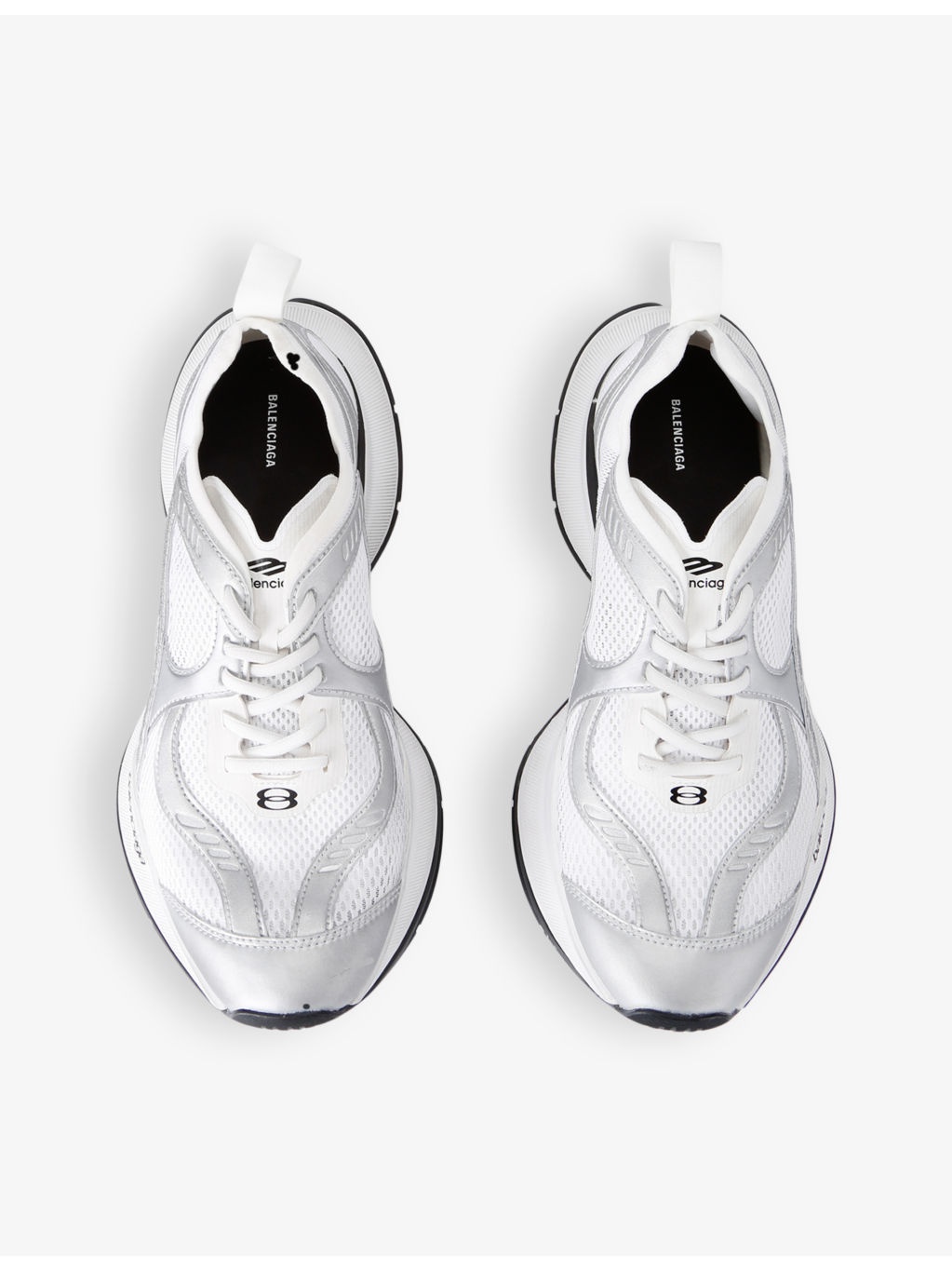 Circuit logo-embossed leather and mesh low-top trainers - 2
