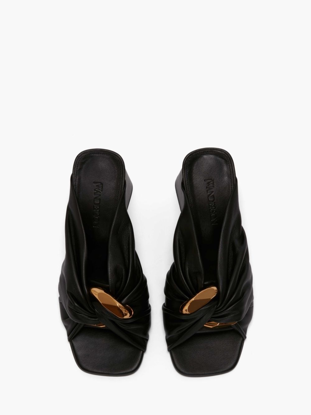 TWISTED CHAIN LEATHER MULES - 4