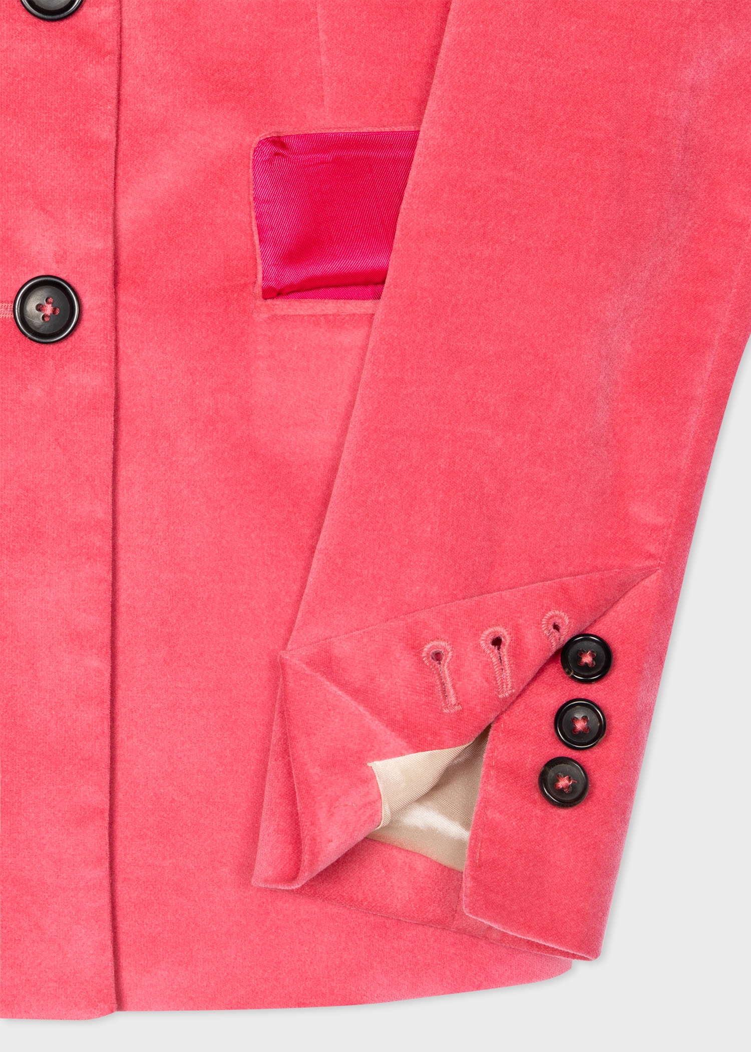 Pink Velvet Double-Breasted Blazer - 3